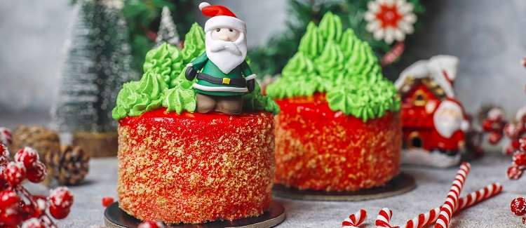 bolo de natal decorado com frutas