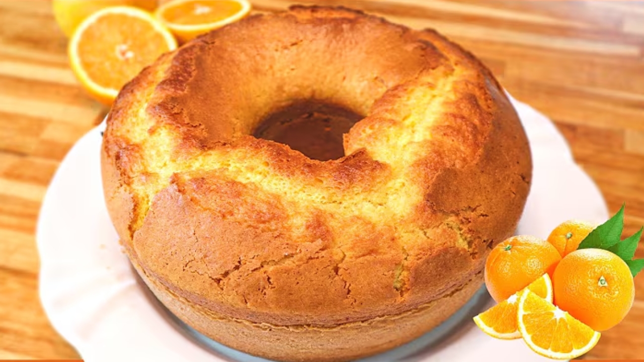 Bolo de laranja no liquidificador