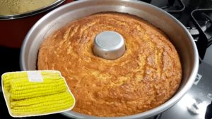 Bolo de milho com 5 espigas