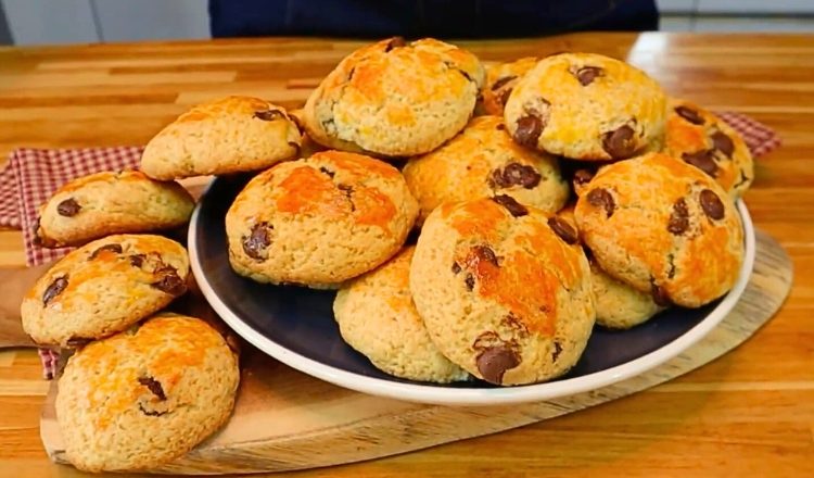 Pão de minuto com gotas de chocolate